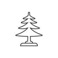 Conifer tree icon in flat style. Fir flora vector illustration on white isolated background. Ecology sign business concept.