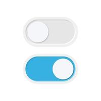 On and off buttons in flat style. Toggle switch vector illustration on isolated background. Shutdown sign business concept.