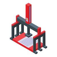 Press machine technology icon, isometric style vector