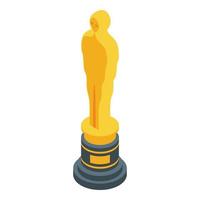 Awarding statue icon, isometric style vector