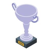 icono de trofeo de premio, estilo isométrico vector