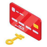 Credit card malware icon, isometric style vector