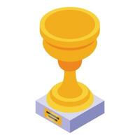 Winner gold cup icon, isometric style vector