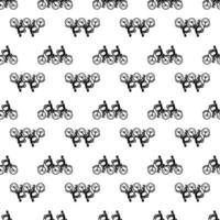 Double bicycle pattern seamless vector