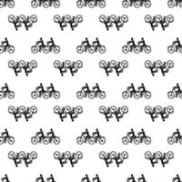 Double bicycle pattern seamless vector