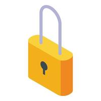 Digital detoxing padlock icon, isometric style vector