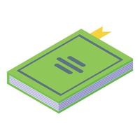 Self reading book icon, isometric style vector