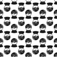 Snow globe house pattern seamless vector