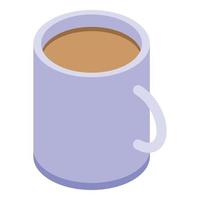Self-care coffee mug icon, isometric style vector