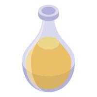 Essential oils flask icon, isometric style vector