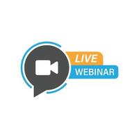 Live webinar icon in flat style. Online training vector illustration on isolated background. Conference stream sign business concept.