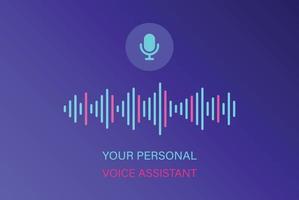 Personal voice assistant icon in flat style. Audio soundwave vector illustration on isolated background. Audio recognition sign business concept.