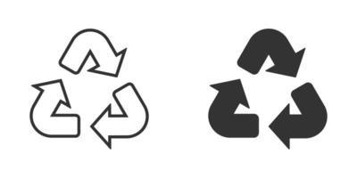 Recycle icon in flat style. Reuse vector illustration on white isolated background. Recycling sign business concept.