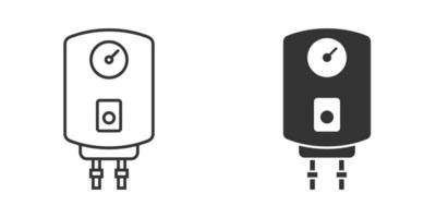 icono de caldera de gas en estilo plano. Ilustración de vector de calentador sobre fondo aislado. concepto de negocio de signo de ebullición.