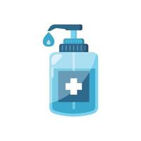 Hand sanitizer icon in flat style. Antiseptic bottle vector illustration on isolated background. Disinfect gel sign business concept.