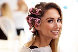 Adult woman at the hair salon photo