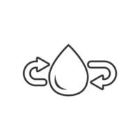 icono de gota de agua en estilo plano. Ilustración de vector de gota sobre fondo blanco aislado. concepto de negocio de signo de reciclaje.