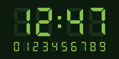 ilustración de icono de número de reloj digital en estilo plano. Ilustración de vector de reloj LCD sobre fondo aislado. concepto de negocio de señal de alarma de tiempo.