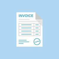 Invoice icon in flat style. Transaction document vector illustration on isolated background. Tax form sign business concept.