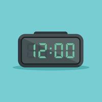 ilustración de icono de número de reloj digital en estilo plano. Ilustración de vector de reloj LCD sobre fondo aislado. concepto de negocio de señal de alarma de tiempo.