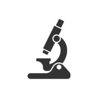 icono de microscopio en estilo plano. Ilustración de vector de lupa de laboratorio sobre fondo aislado. concepto de negocio de signo de instrumento de biología.