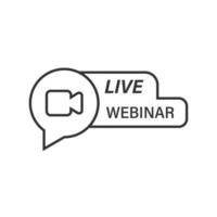 Live webinar icon in flat style. Online training vector illustration on isolated background. Conference stream sign business concept.