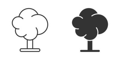 icono de árbol en estilo plano. ilustración de vector de bosque sobre fondo blanco aislado. concepto de negocio de signo de planta.