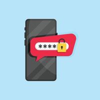 Password protection icon in flat style. Authentication vector illustration on isolated background. Login verification sign business concept.