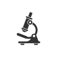 Microscope icon in flat style. Laboratory magnifier vector illustration on isolated background. Biology instrument sign business concept.