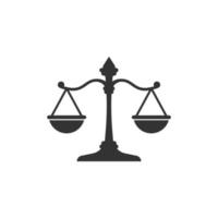 Scales icon in flat style. Libra vector illustration on isolated background. Mass comparison sign business concept.