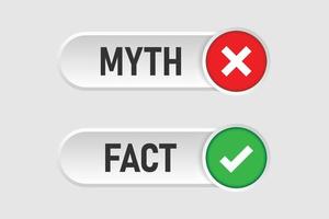 Myths vs facts icon in flat style. True or false vector illustration on white isolated background. Comparison sign business concept.