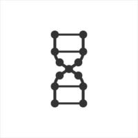 Dna molecule icon in flat style. Atom vector illustration on white isolated background. Molecular spiral sign business concept.