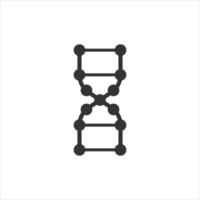 Dna molecule icon in flat style. Atom vector illustration on white isolated background. Molecular spiral sign business concept.