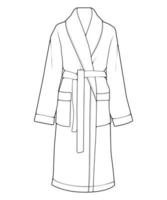 Bathrobe vector lineart .Outline vector bathrobe isolated on white background for coloring book.