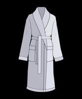 Bathrobe vector coloring . Coloring vector bathrobe isolated on black background for coloring book.