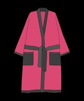 Bathrobe vector coloring . Coloring vector bathrobe isolated on black background for coloring book.