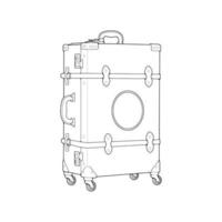 Suitcase isolated outline. Vector outline for coloring book. Vector illustration suitcase on white background.