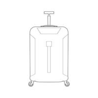 Suitcase isolated outline. Vector outline for coloring book. Vector illustration suitcase on white background.