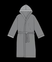 Bathrobe vector coloring . Coloring vector bathrobe isolated on black background for coloring book.