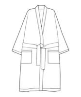 Bathrobe vector lineart .Outline vector bathrobe isolated on white background for coloring book.