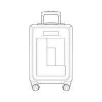 Suitcase isolated outline. Vector outline for coloring book. Vector illustration suitcase on white background.