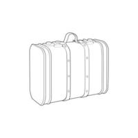 Suitcase isolated outline. Vector outline for coloring book. Vector illustration suitcase on white background.