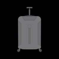 Isolated vector suitcase . Vector art for coloring book. Vector illustration suitcase on black background.