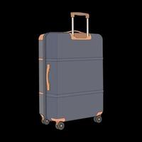 Isolated vector suitcase . Vector art for coloring book. Vector illustration suitcase on black background.