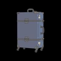 Isolated vector suitcase . Vector art for coloring book. Vector illustration suitcase on black background.