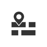 Map pin icon in flat style. gps navigation vector illustration on white isolated background. Locate position business concept.