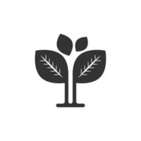 icono de hoja en estilo plano. ilustración de vector de planta sobre fondo blanco aislado. concepto de negocio de signo de flor.