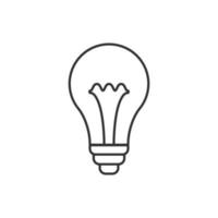 Light bulb icon in flat style. Lightbulb vector illustration on white isolated background. Energy lamp sign business concept.