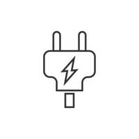 Electric plug icon in flat style. Power adapter vector illustration on white isolated background. Electrician sign business concept.