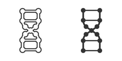 Dna molecule icon in flat style. Atom vector illustration on white isolated background. Molecular spiral sign business concept.